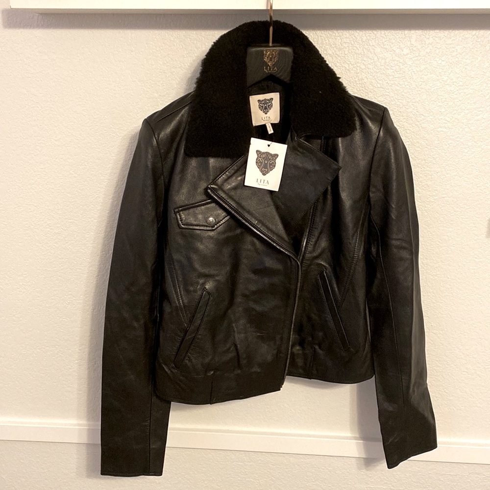 LITA By Ciara Ultimate Biker in Burnished Lamb Leather.